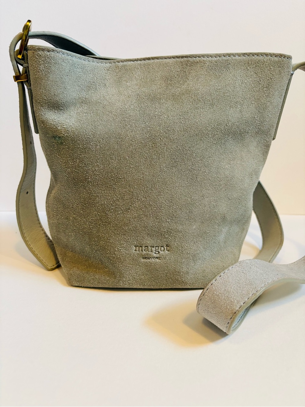 Margot “Kaye” leather mini bucket bag in mint